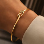 Rostfritt stål armband cuff i vintage stil – tvinnad design i guldfärg