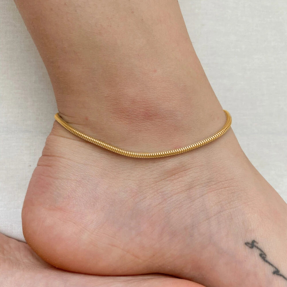 Fotlänk dam snake chain – justerbar i rostfritt stål