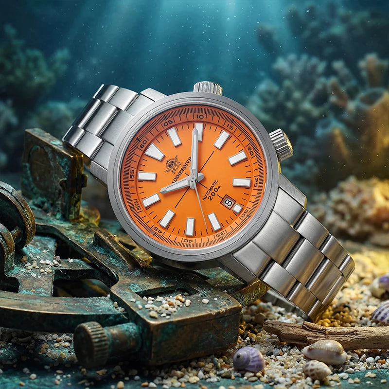 ADDIESDIVE Automatisk Dykarklocka 42mm – Safirglas & 200M Vattentät