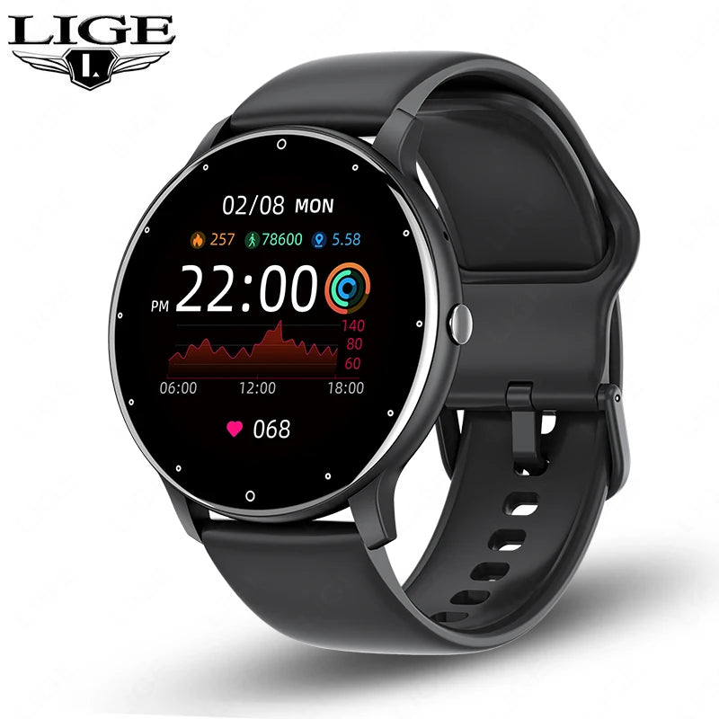 LIGE Smartwatch 1.28” – Bluetooth-samtal & pulsmätning