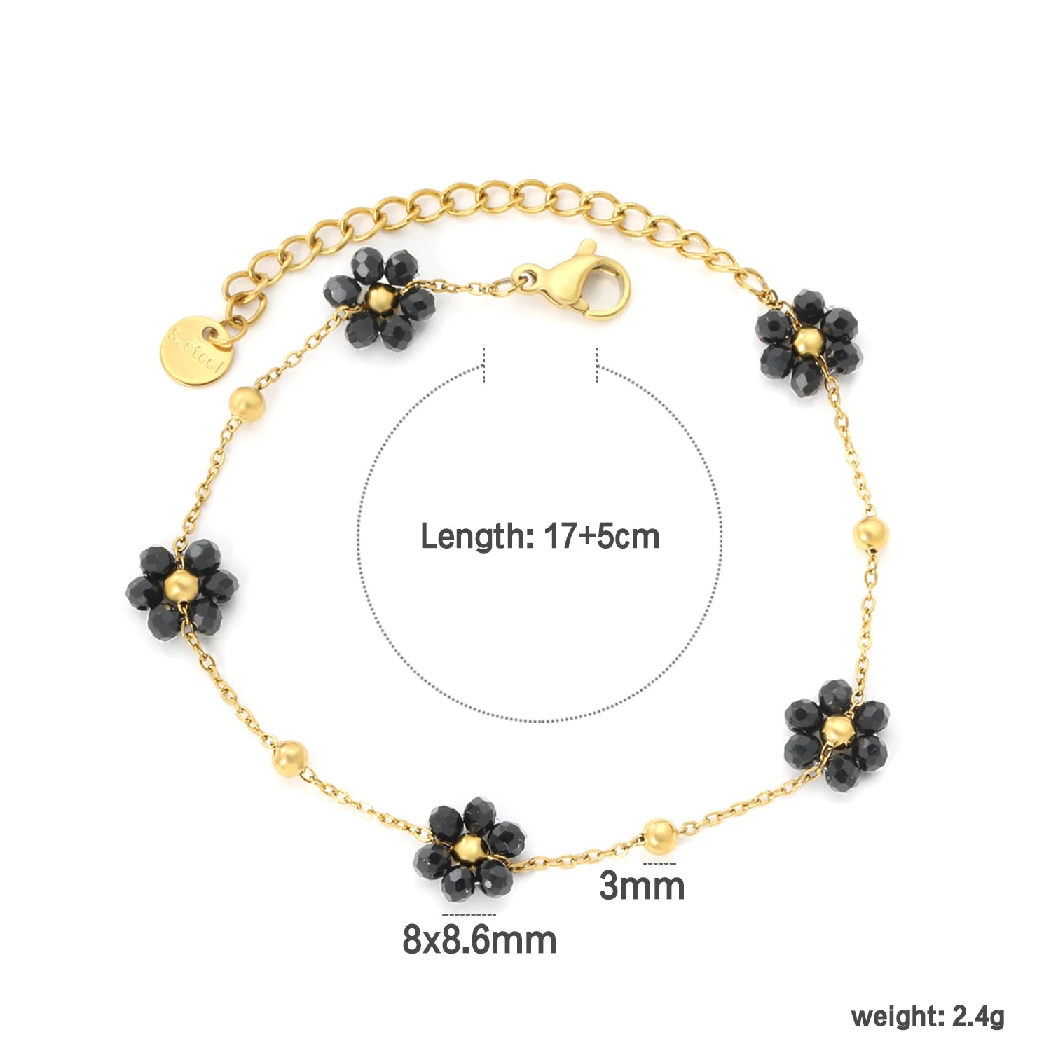 Blomhalsband dam – bohemiskt daisy halsband i rostfritt stål