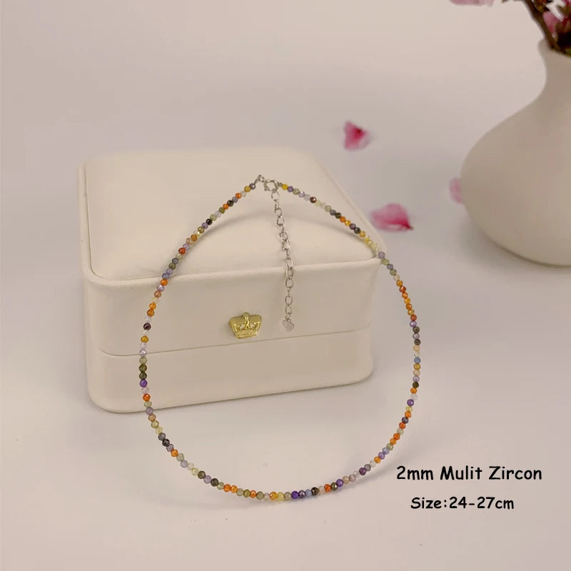 Fotlänk i 925 sterling silver med turmalin 24–27 cm