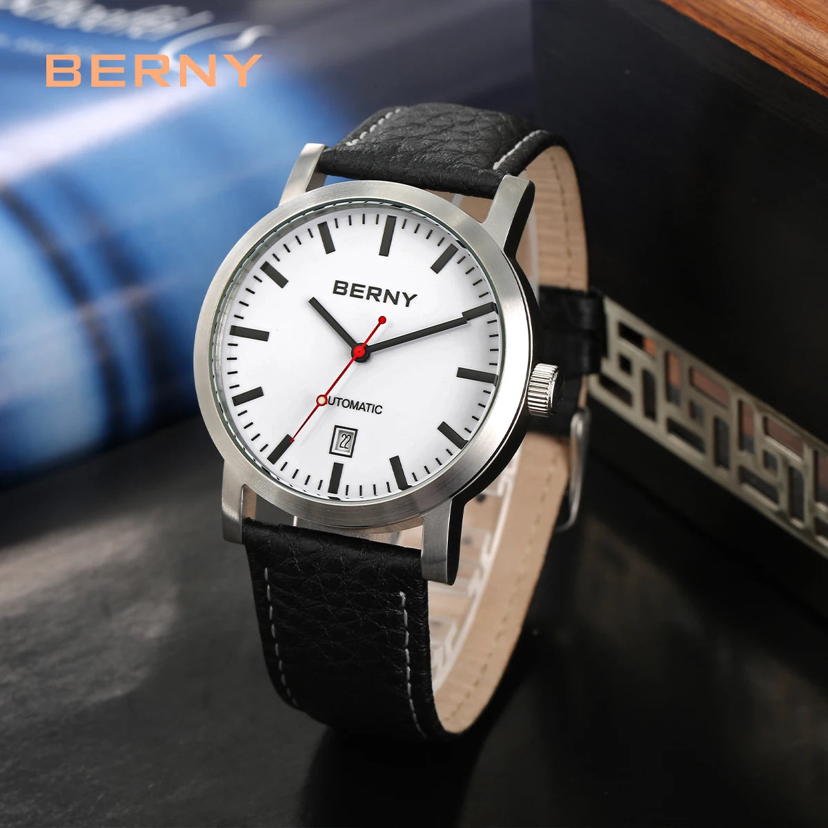 BERNY Schweizisk automatisk herrklocka – Safirglas