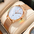 Damklocka OLEVS Quartz Roséguld Set