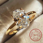 Ring dam – oval ring med kristall ovala