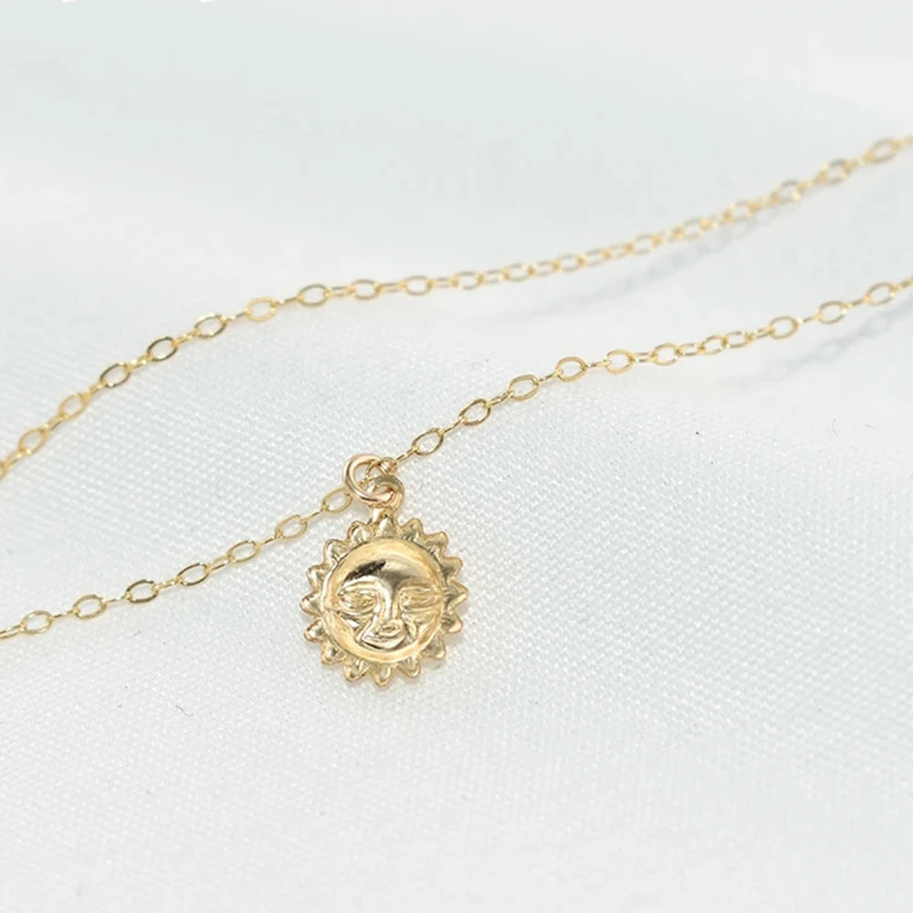 Guld choker halsband dam – solhänge