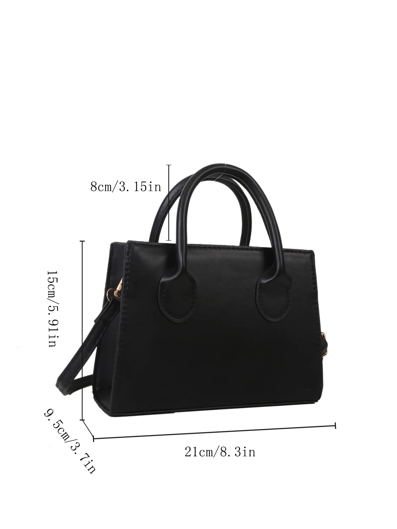 Stor damväska i PU med klassisk design och crossbody-funktion