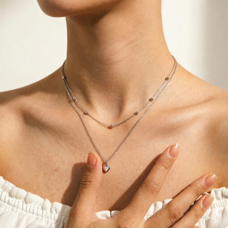 Halsband dam – hjärthalsband i 925 sterling silver med zircon