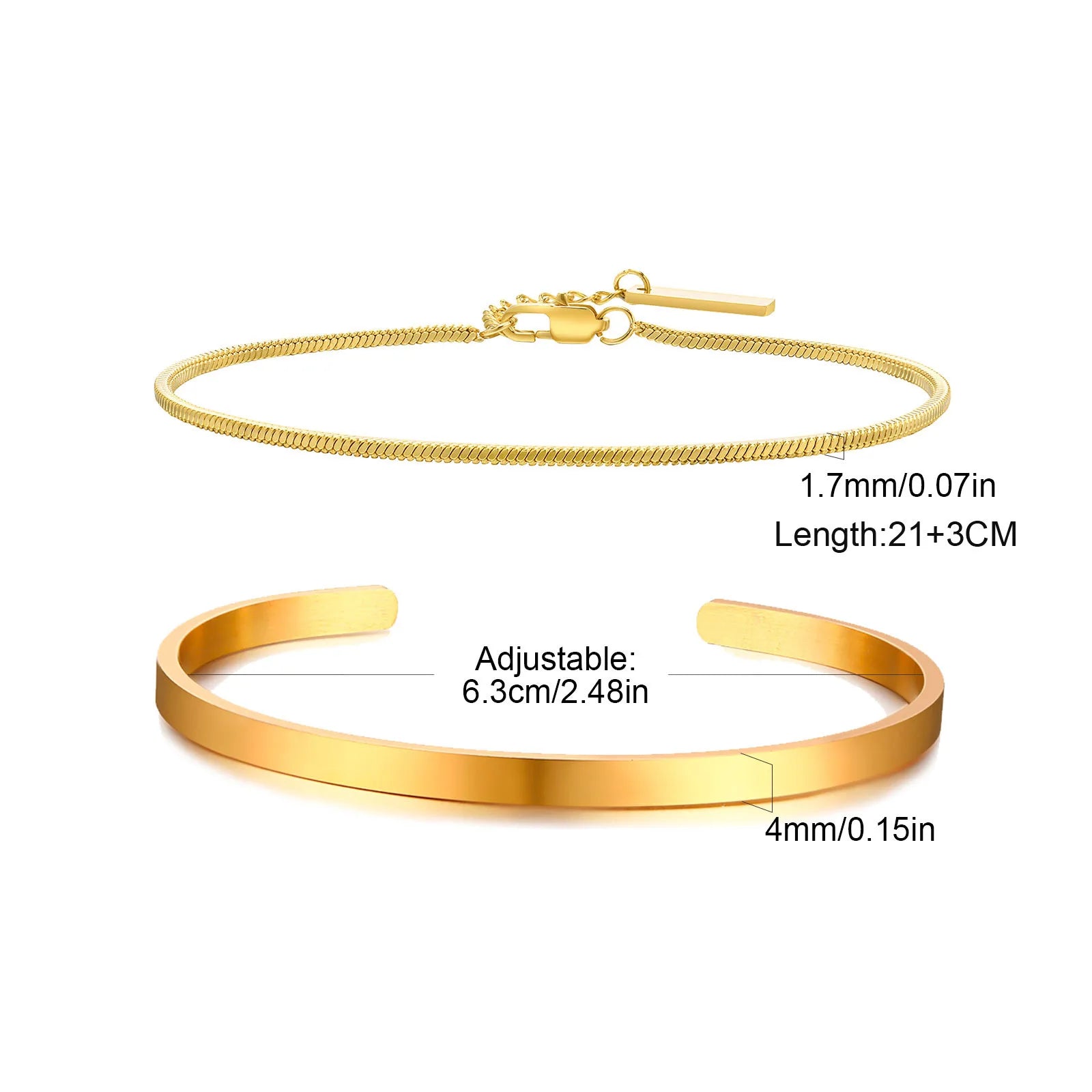 Trendigt armband  för män – 2‑pack i rostfritt stål