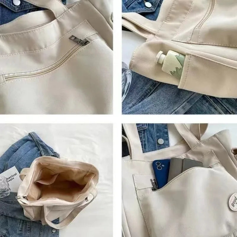 Canvas tote bag med stor kapacitet