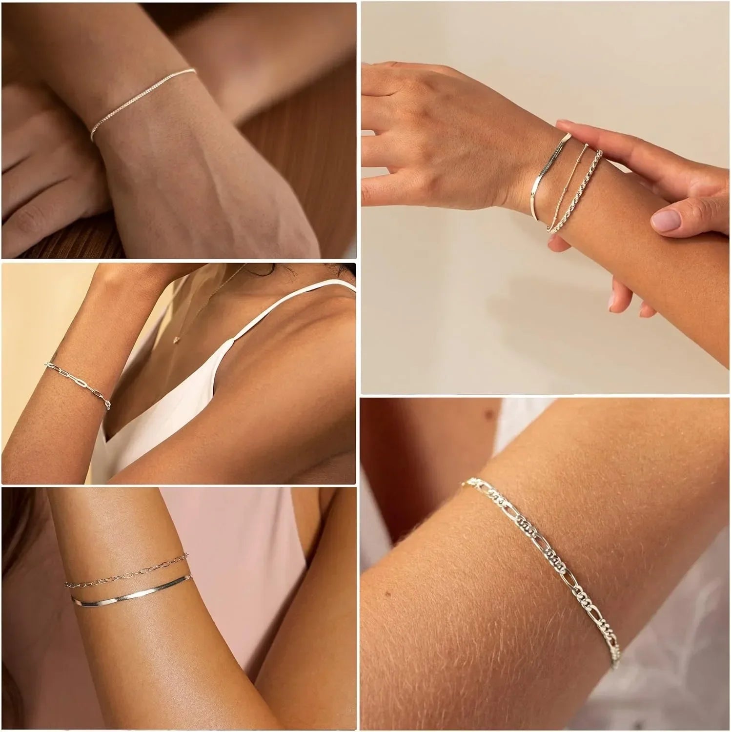 Armbandsset för dam – Trendigt smyckeset i silverstil