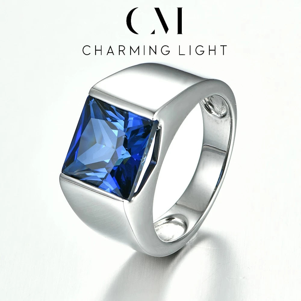CHARMING herrring i 925 silver med labbodlad smaragd 4,8 ct