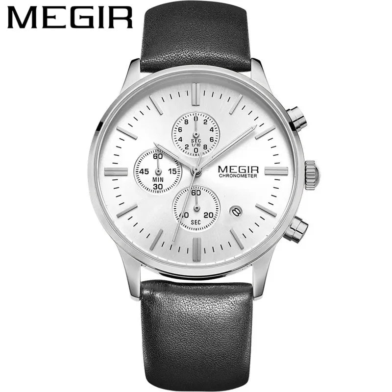 MEGIR Herrklocka 2011 – Stoppur med äkta läderband