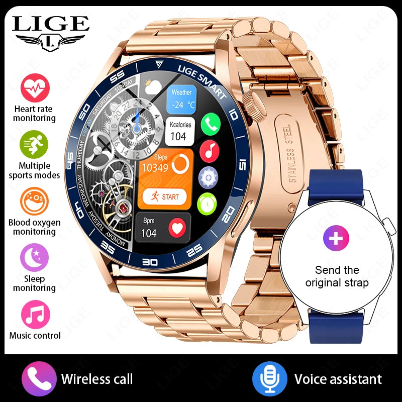 LIGE Outdoor Smartwatch 1.38” – Bluetooth-samtal & sport