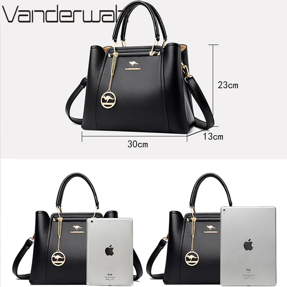 Axelväska dam 3-fack – stor shopper & crossbody