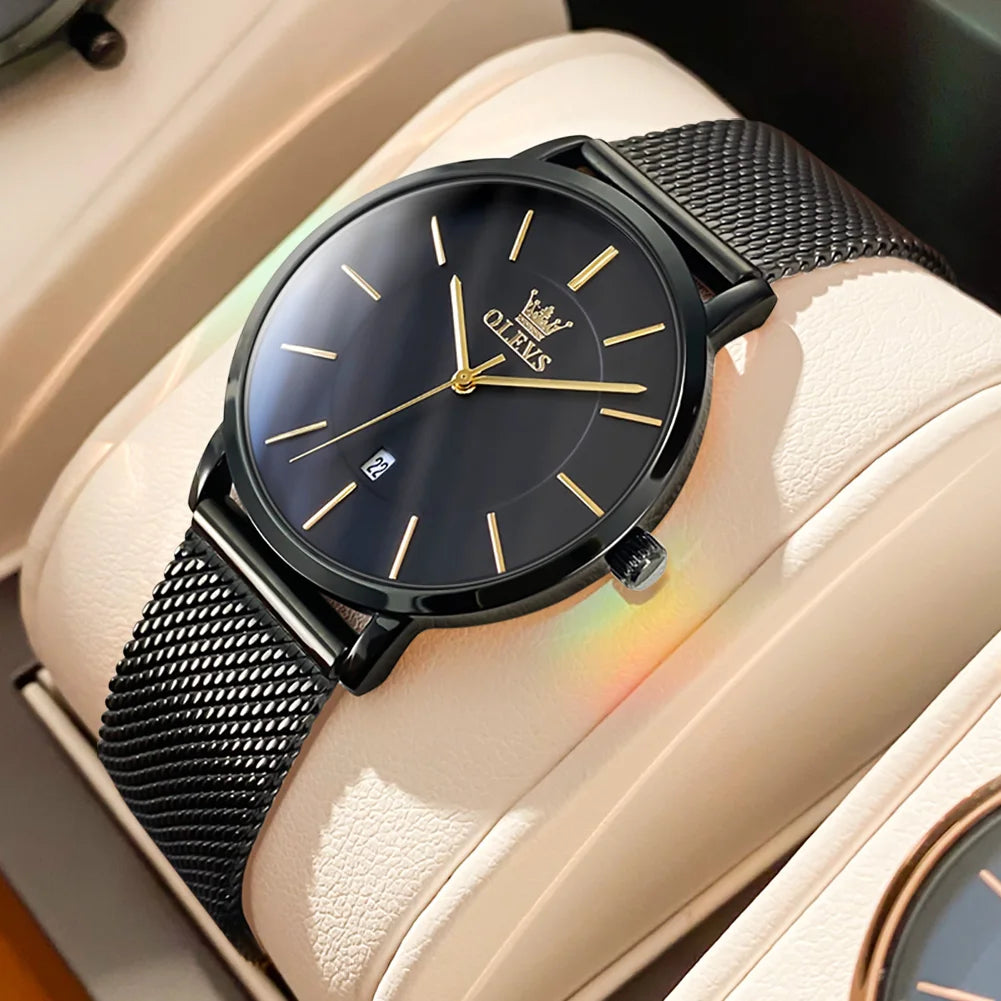Damklocka OLEVS Quartz Roséguld Set