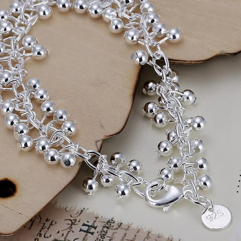 Sterling silver armband dam med pärldesign – elegant kedjearmband