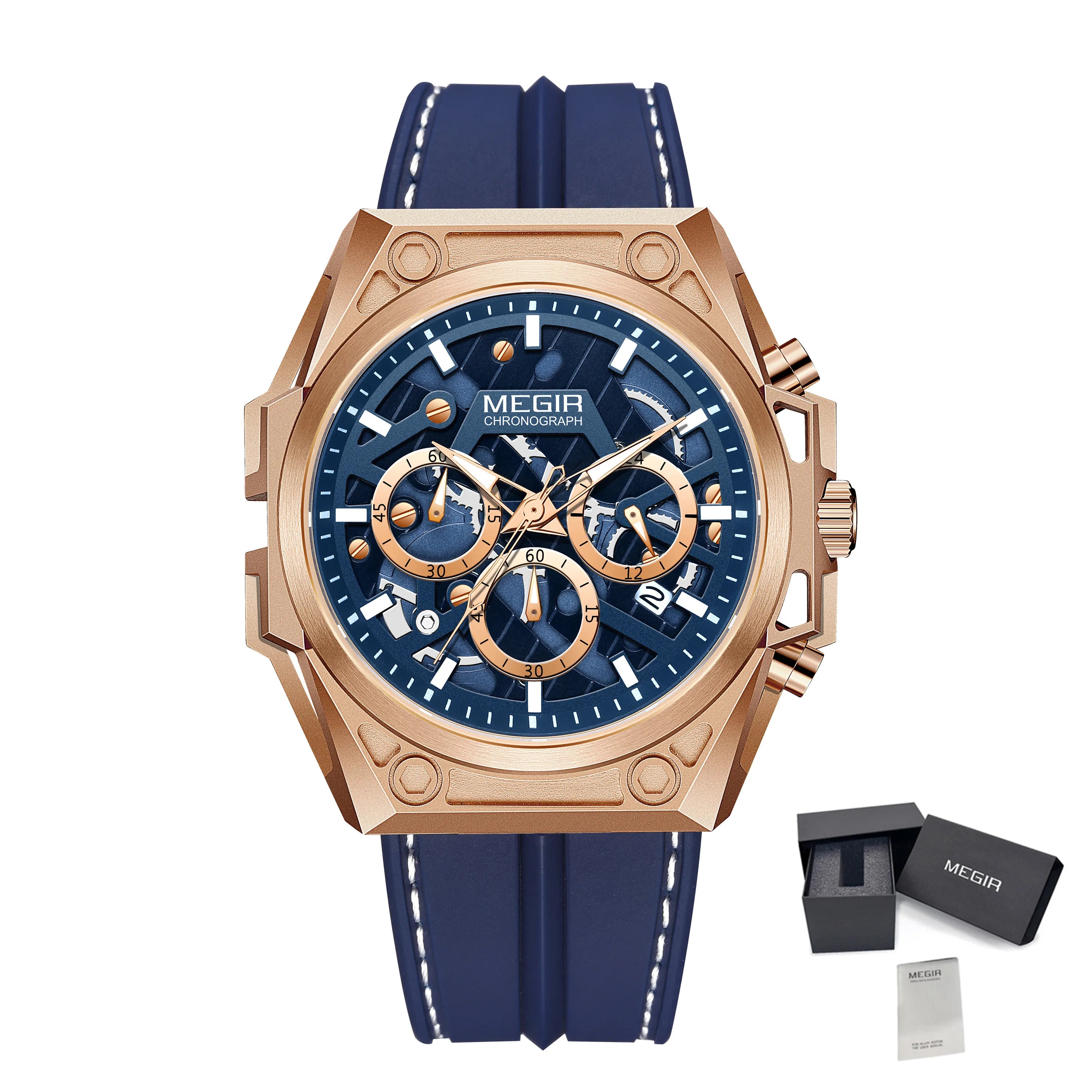 Herrklocka MEGIR kronograf 47mm – lyx & sport