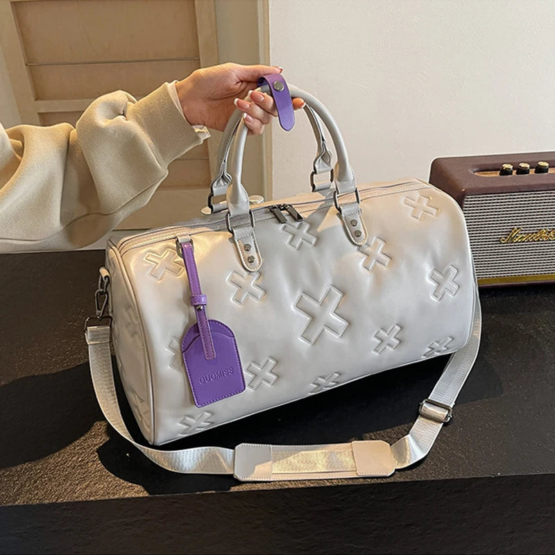 Dam weekendbag i PU-läder för resor och träning