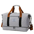 Quiltad weekendbag dam i lätt nylon med axelrem