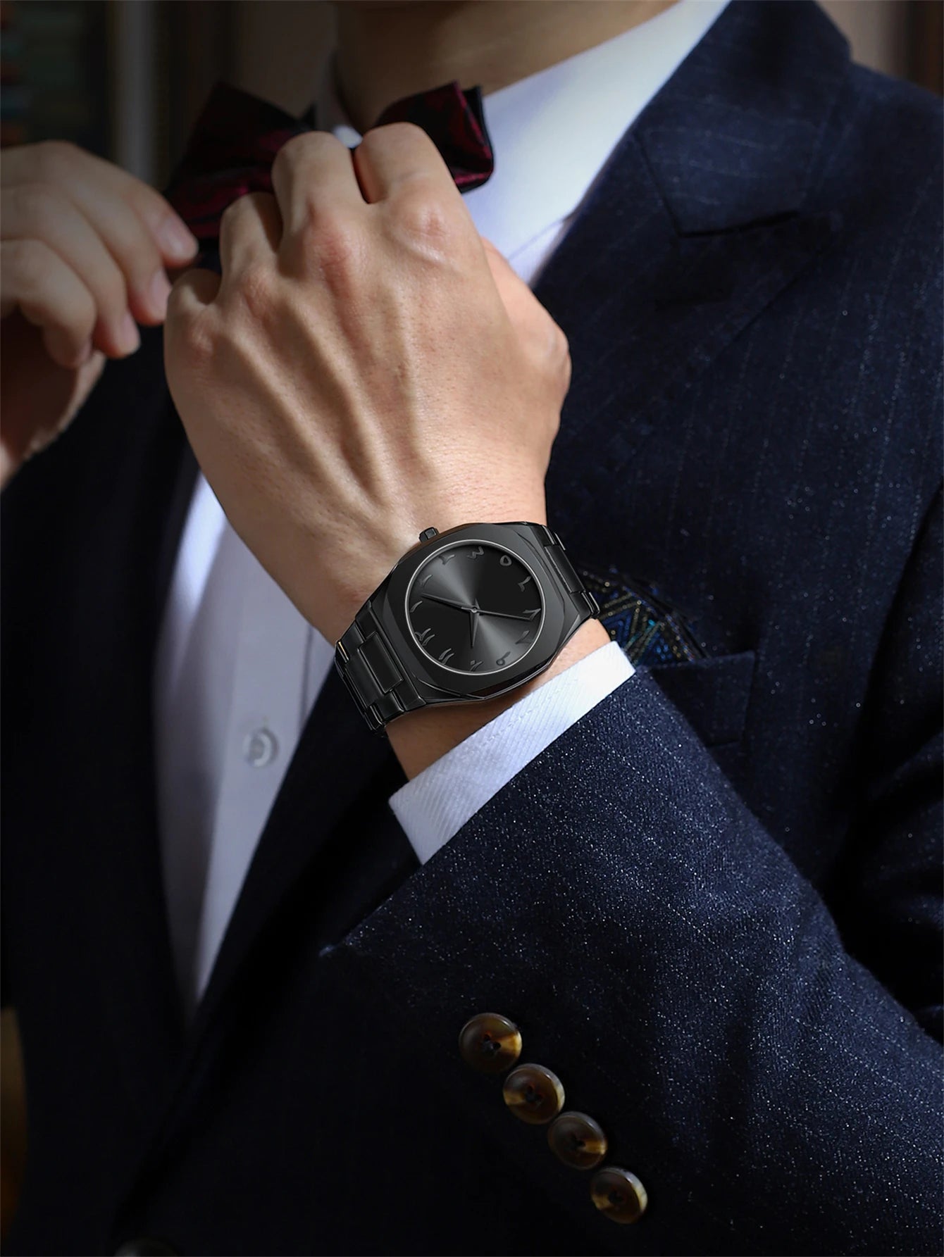 Herrklocka i rostfritt stål – quartz‑urverk