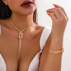 Vintage smyckesset i guld – Halsband och armband för bröllop