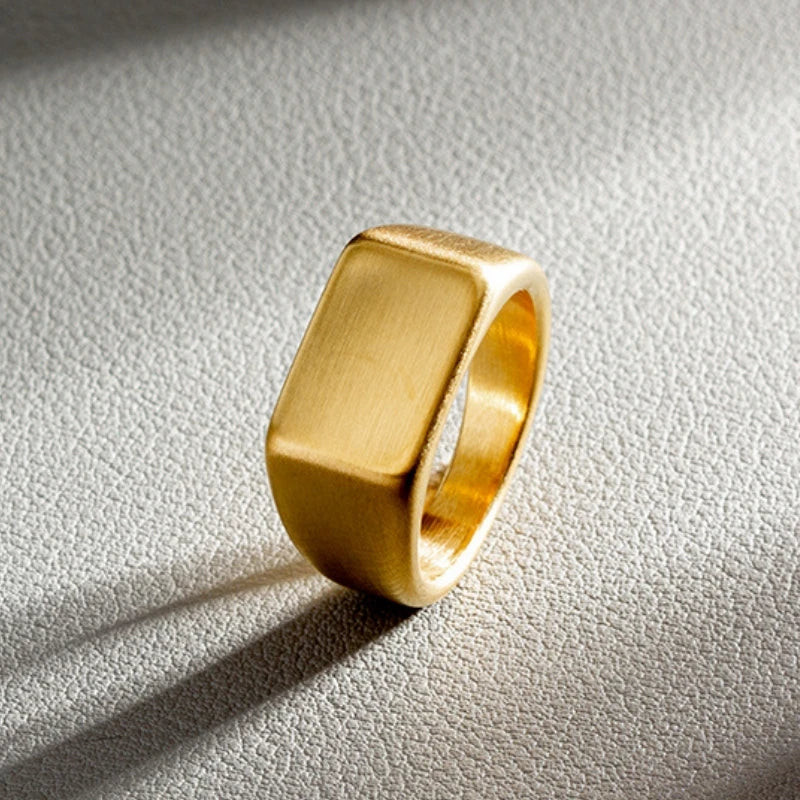 Minimalistisk Ring Herr – 316L Rostfritt Stål Rektangulär Design