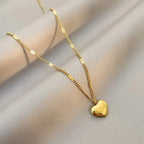 Guldpläterat halsband med hjärthänge och gravyr