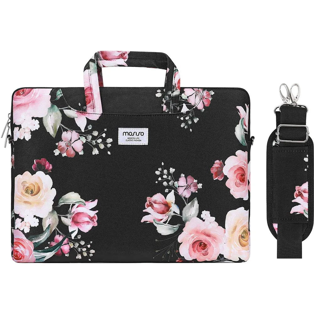 Laptopväska 13–17,3 tum – axelväska i canvas för MacBook & PC