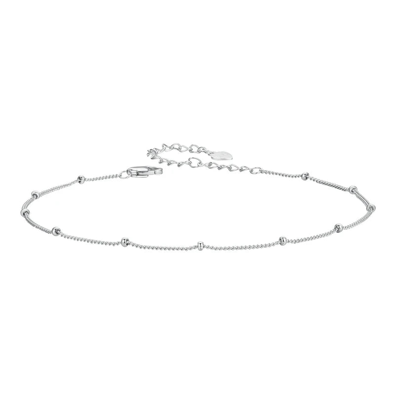 BAMOER fotlänk i äkta 925 sterling silver med ormkedja