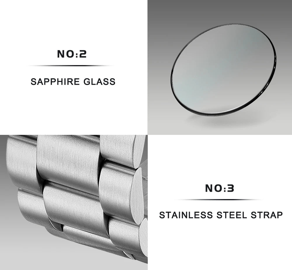 Cadisen C7063 herrklocka – Stoppur, safirglas 42 mm