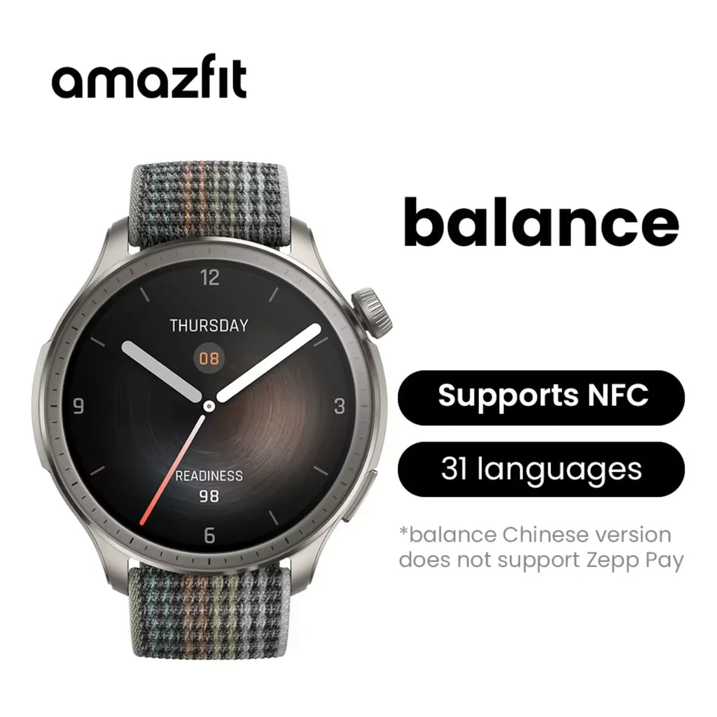 Amazfit Balance 46mm – AMOLED, Dual-band GPS & 150+ sportlägen