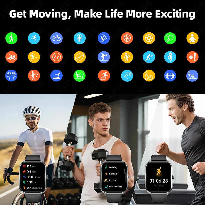 LIGE Ultra Thin Smartwatch 1.96” – AMOLED & Bluetooth-samtal