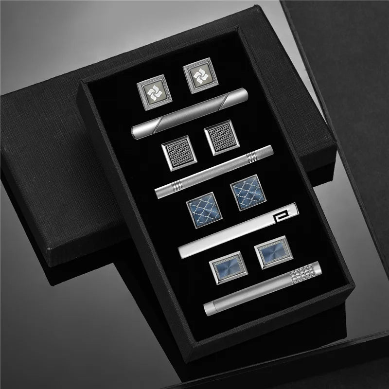 Slipsnålar & manschettknappar set 4-pack – lyxigt presentset herr