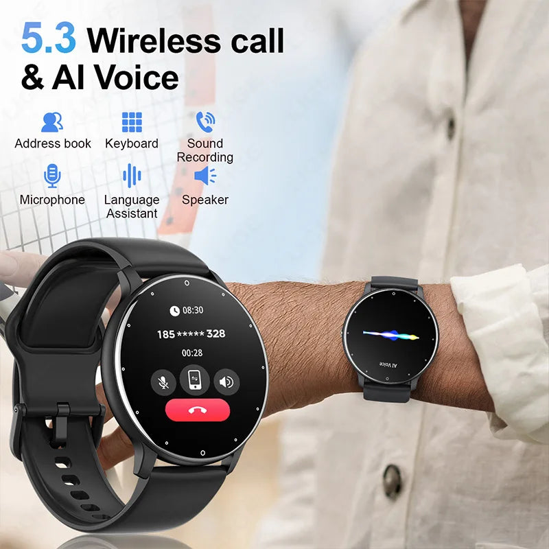LIGE Smartwatch 1.28” – Bluetooth-samtal & pulsmätning