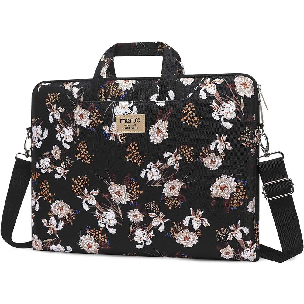 Laptopväska 13–17,3 tum – axelväska i canvas för MacBook & PC