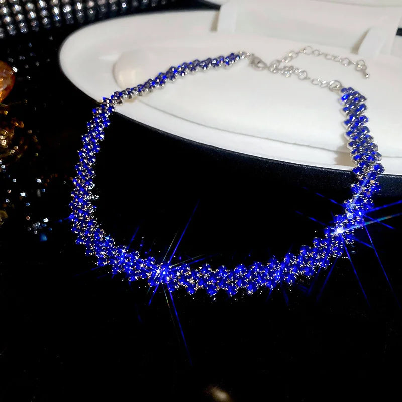 Halsband dam – choker med strass för fest