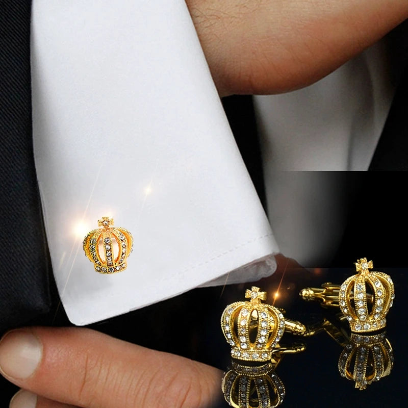 Manschettknappar Krona – Kristall & lyxig design