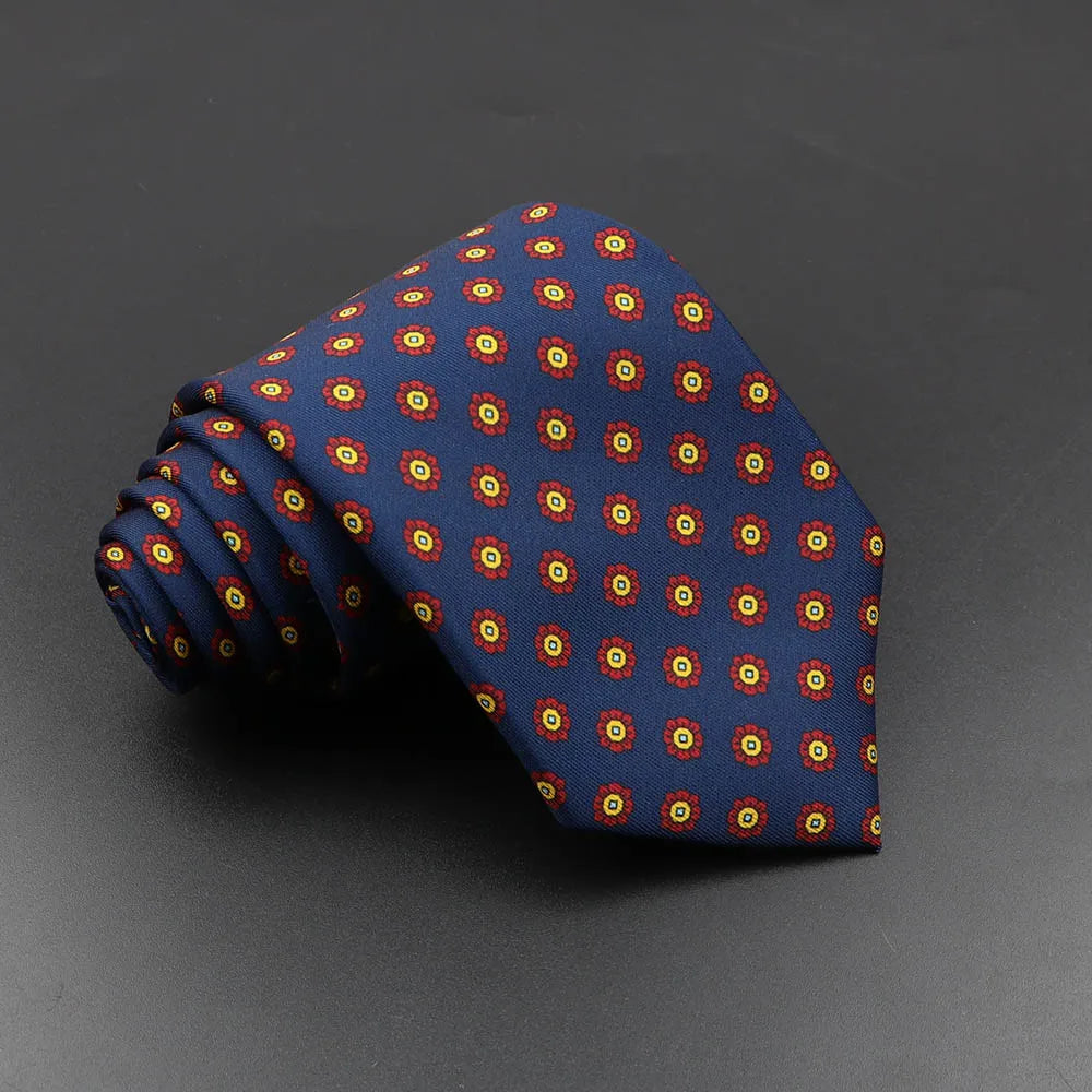 Slips herr 7,5 cm – färgglad prickig & floral