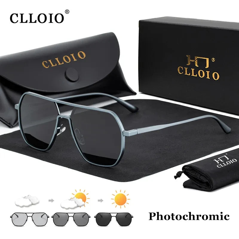 CLLOIO Fotokromiska Solglasögon – polariserade UV400 med aluminiumram