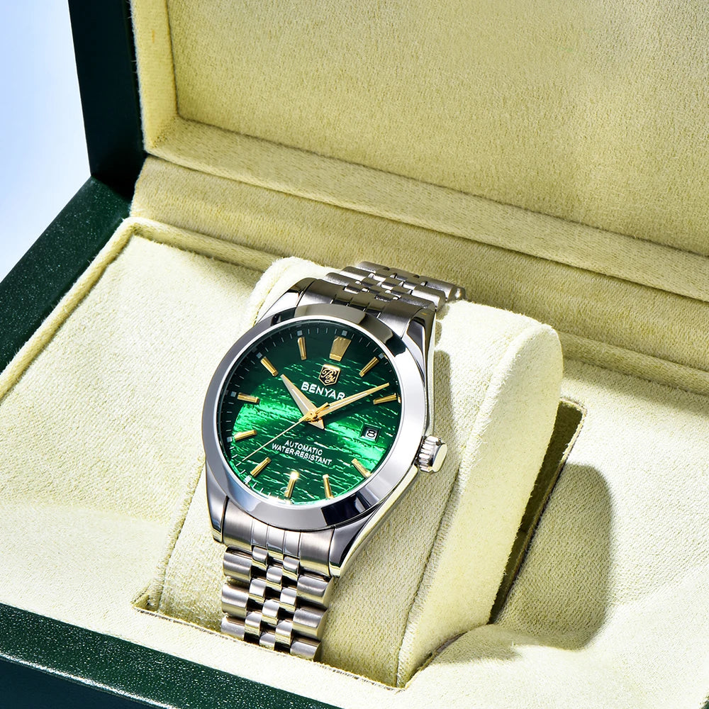 BENYAR Automatisk Herrklocka 40 mm – Sport & dykstil 50M
