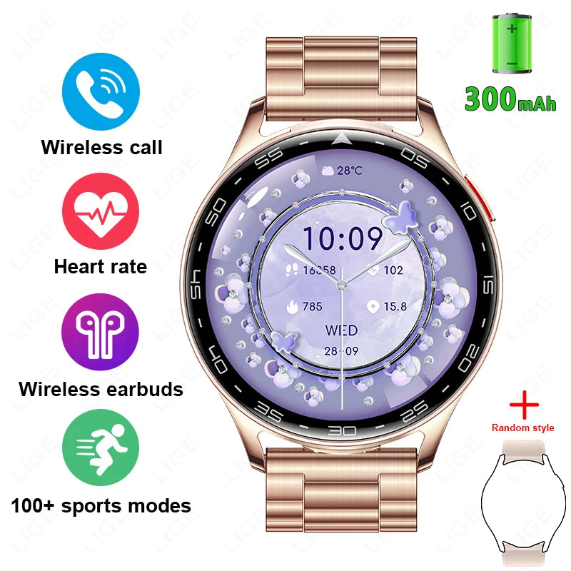 Smartwatch LIGE TWS 2‑i‑1 – med hörlurar & Bluetooth