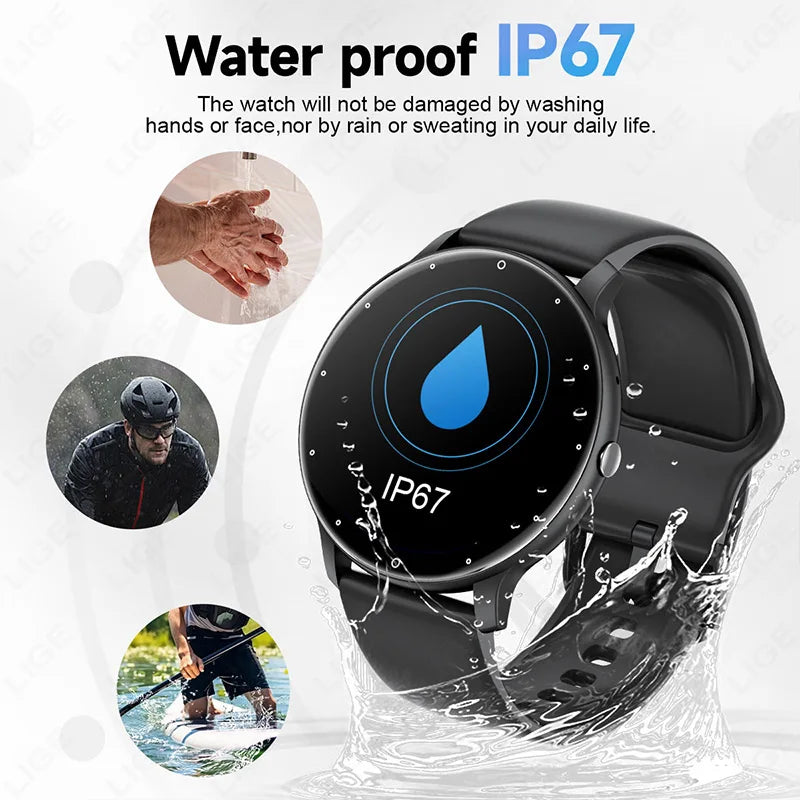 LIGE Smartwatch 1.28” – Bluetooth-samtal & pulsmätning
