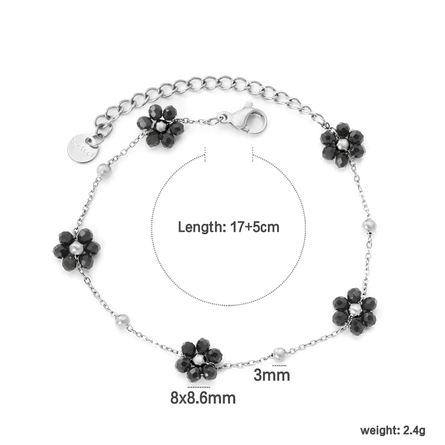 Blomhalsband dam – bohemiskt daisy halsband i rostfritt stål