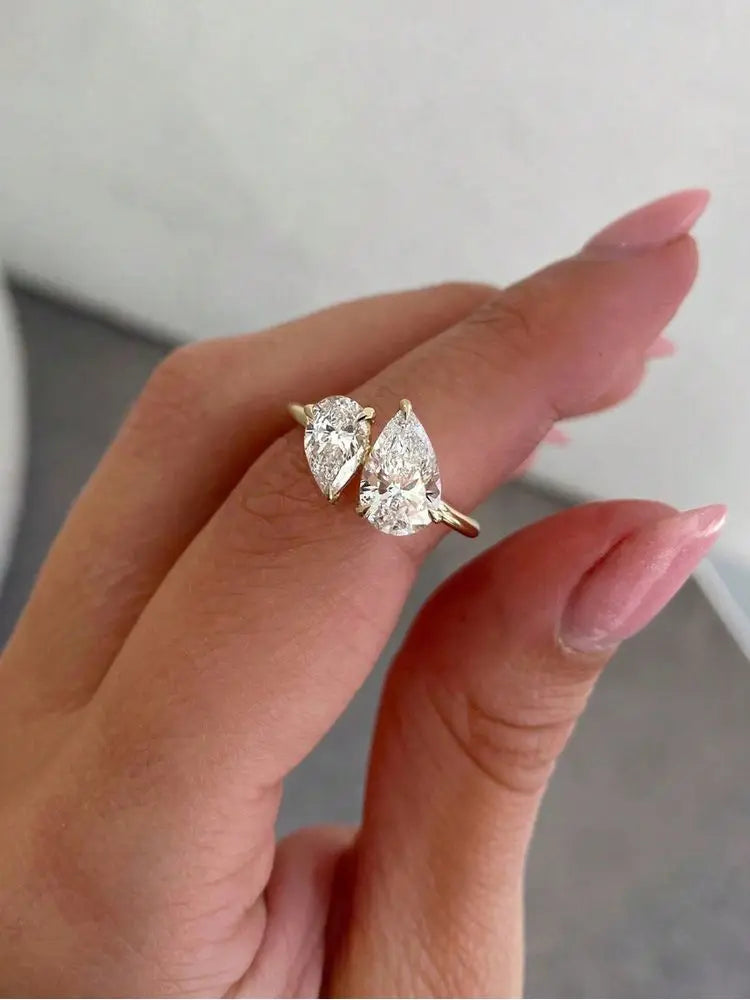 Vattendroppsring dam i sterling silver
