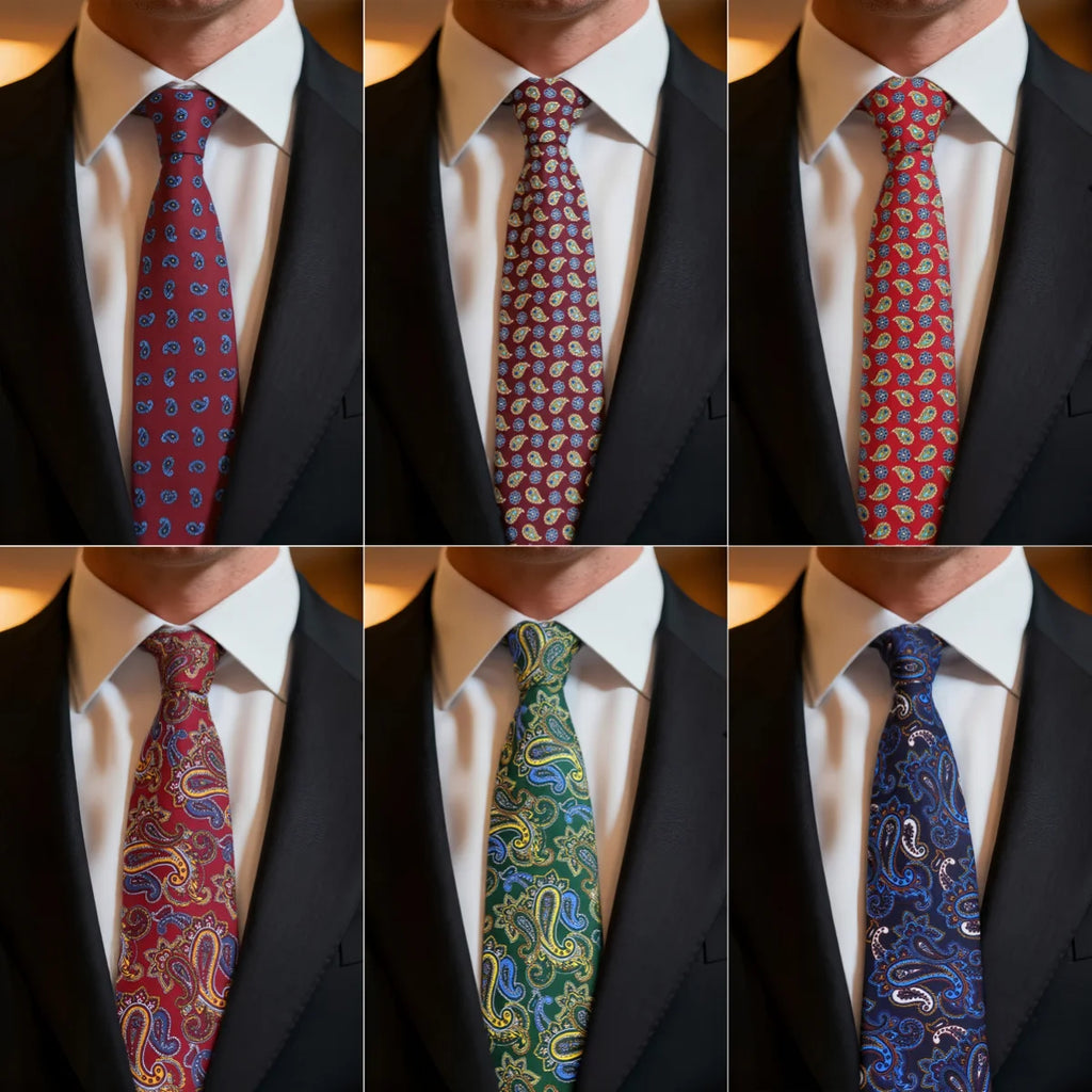 Paisleyslips Röd/Blå 9 cm – Elegant & modern stil