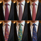 Paisleyslips Röd/Blå 9 cm – Elegant & modern stil