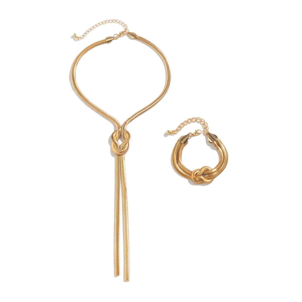Vintage smyckesset i guld – Halsband och armband för bröllop