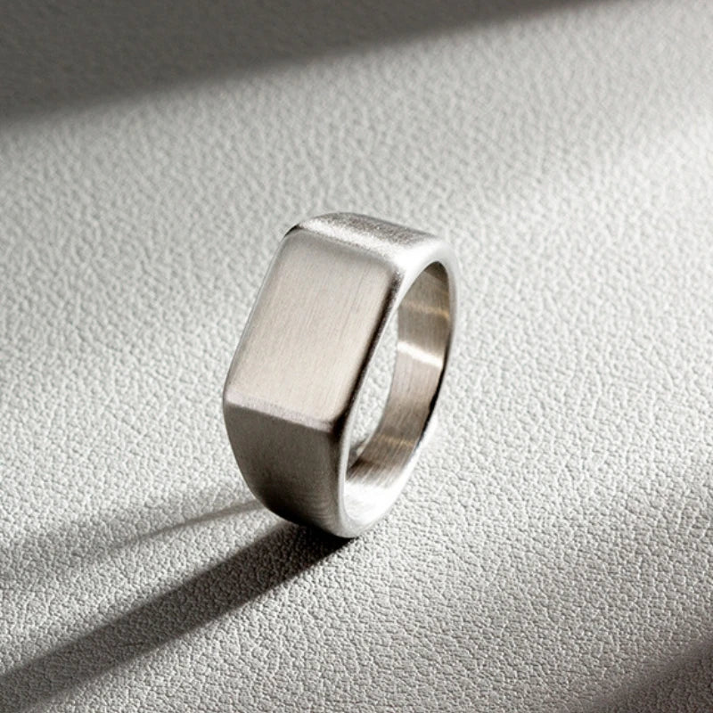 Minimalistisk Ring Herr – 316L Rostfritt Stål Rektangulär Design