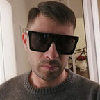 Vintage Flat Top Solglasögon – fyrkantiga UV400 shades unisex